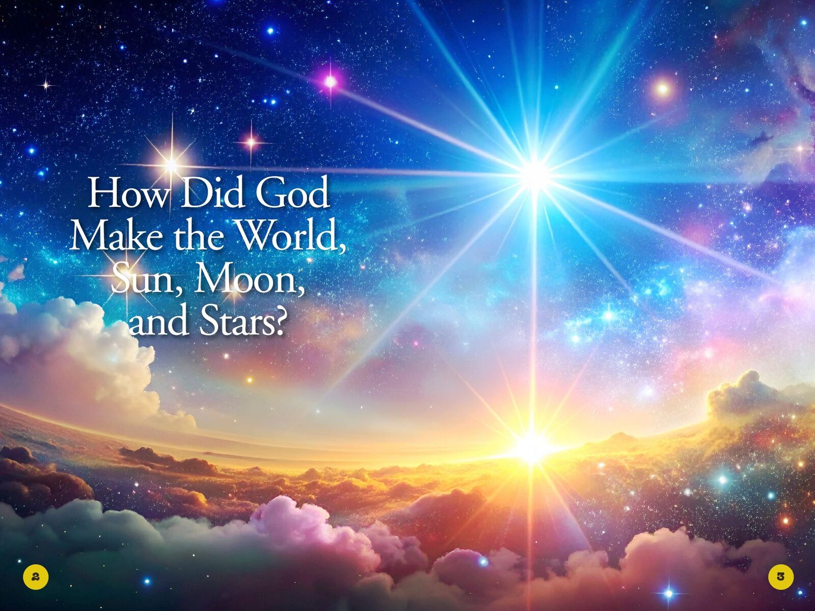 How Did God Make the World, Sun, Moon, and Stars?: page spread 1 from inside the book