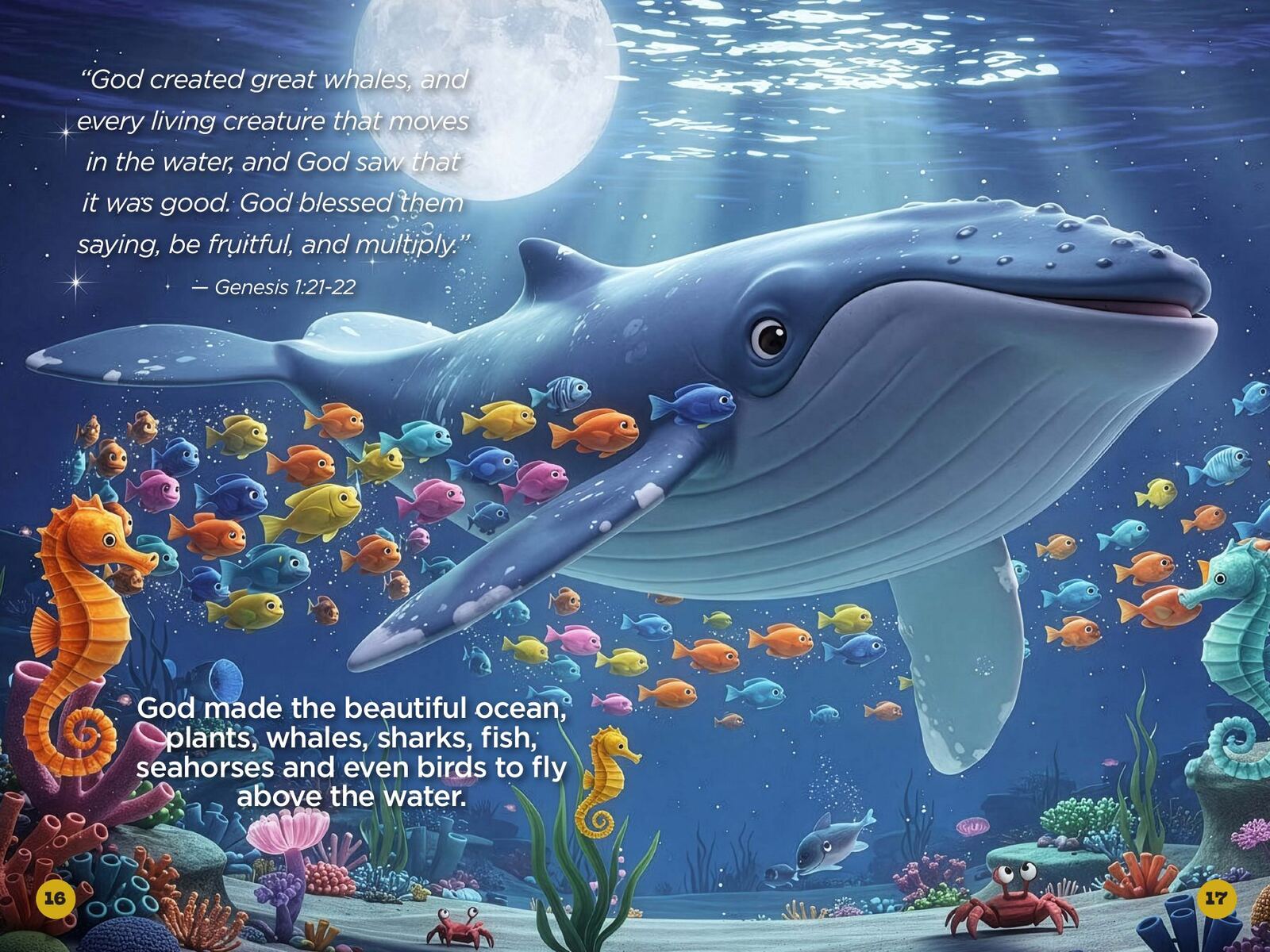 How Did God Make the World, Sun, Moon, and Stars?: page spread 5 from inside the book