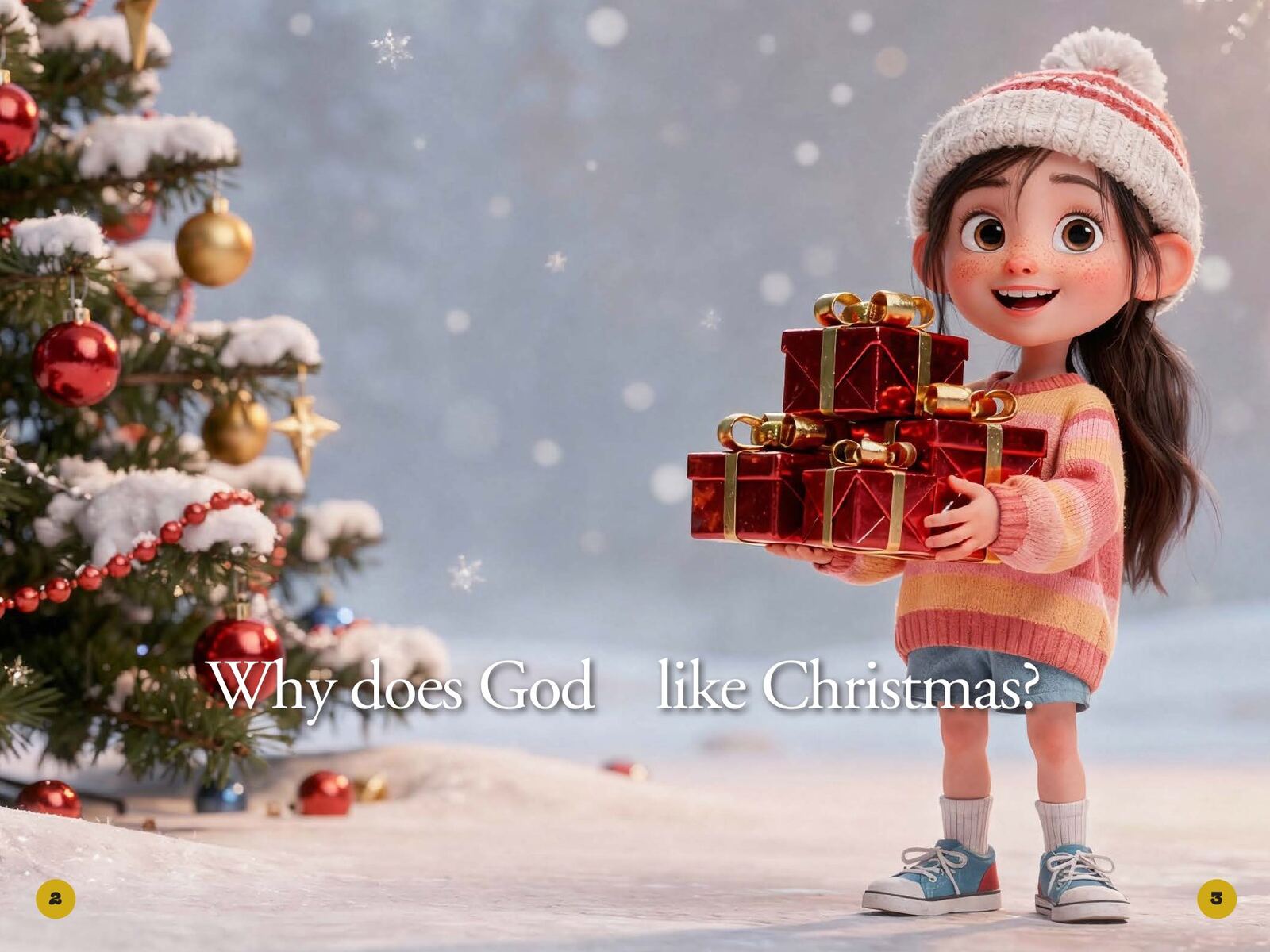 Why Does God Like Christmas?: page spread 1 from inside the book