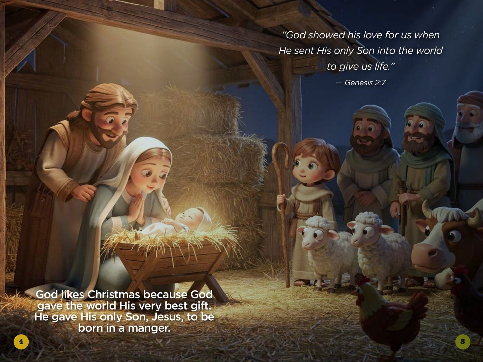 Why Does God Like Christmas?: page spread 2 from inside the book